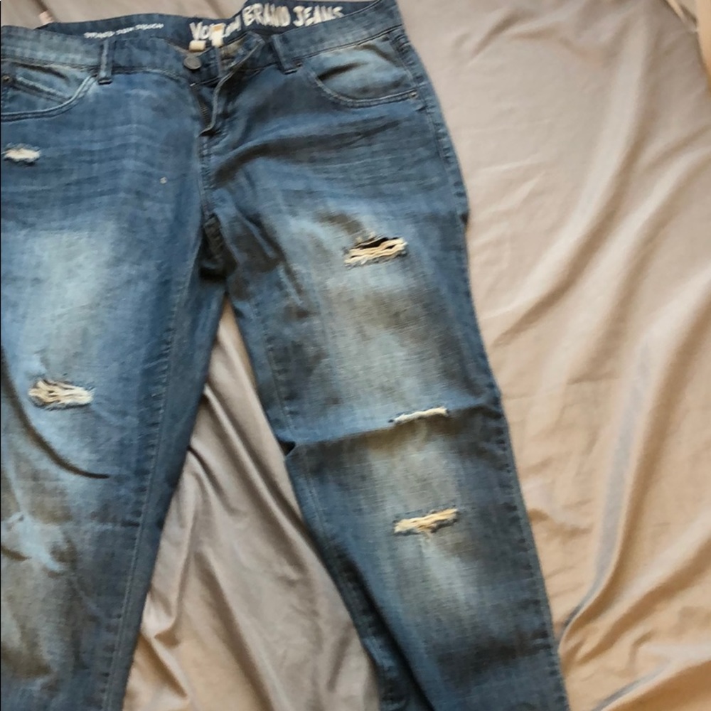 Light washed blue jeans